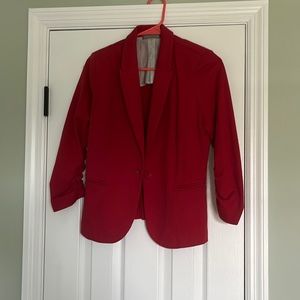 Red blazer suit jacket